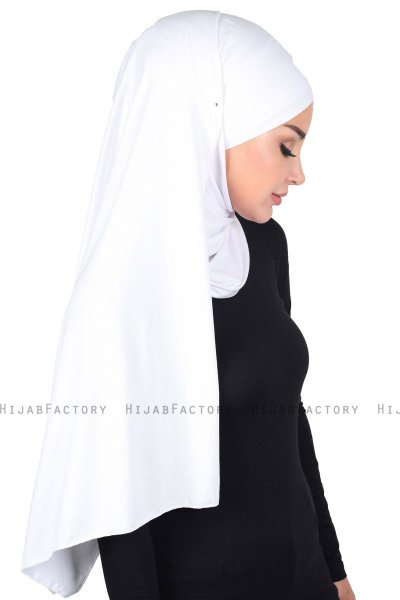Kaisa - Hvid Praktisk Bumuld Hijab
