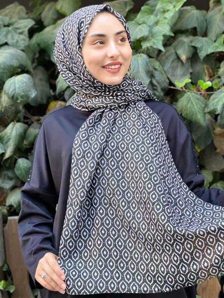 Kalila - Mørkegrøn Mønstred Bomuld Hijab