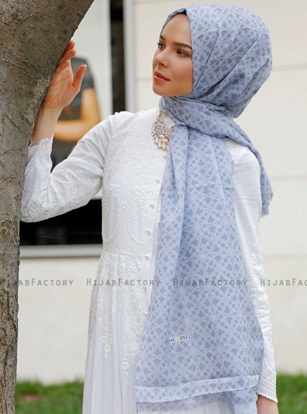 Khadija - Grå Mønstrede Hijab - Sal Evi