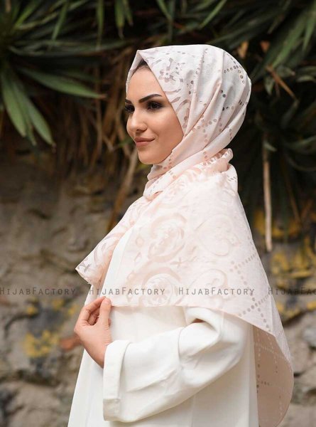 Khawla - Gammelrosa Mønstred Bomuld Hijab