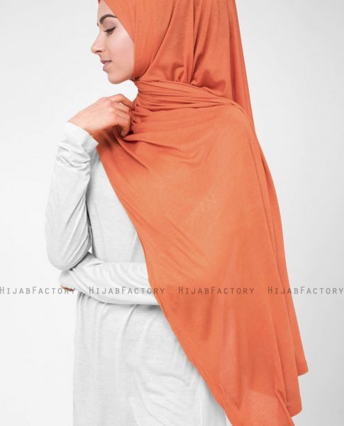 Koi Orange Viskos Jersey Hijab 5VA73d