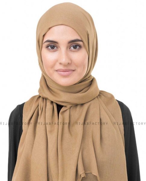 Latte Kamelbrun Viskos Hijab 5HA72b