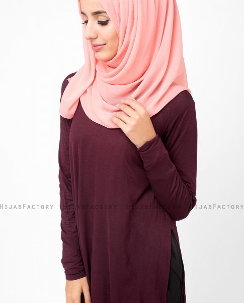 Lobster Bisque Korall PolyChiffong Hijab 5RA20a