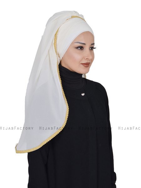 Louise - Creme Praktisk Hijab - Ayse Turban