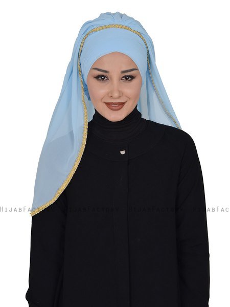 Louise - Lyseblå Praktisk Hijab - Ayse Turban