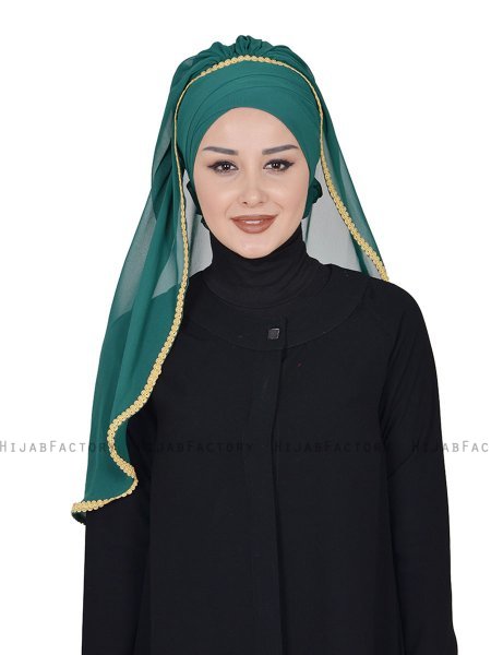 Louise - Mørkegrøn Praktisk Hijab - Ayse Turban