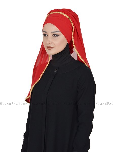 Louise - Rød Praktisk Hijab - Ayse Turban
