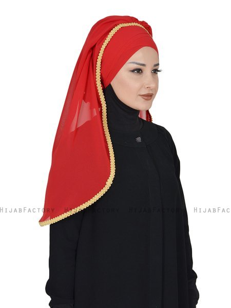 Louise - Rød Praktisk Hijab - Ayse Turban