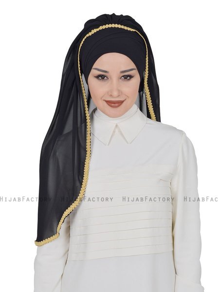 Louise - Sort Praktisk Hijab - Ayse Turban