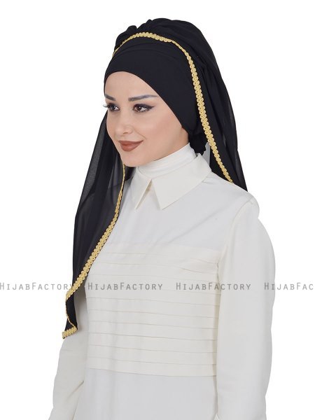 Louise - Sort Praktisk Hijab - Ayse Turban