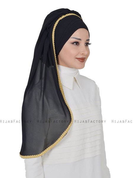 Louise - Sort Praktisk Hijab - Ayse Turban