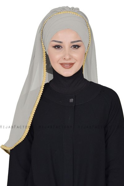 Louise - Taupe Praktisk Hijab - Ayse Turban