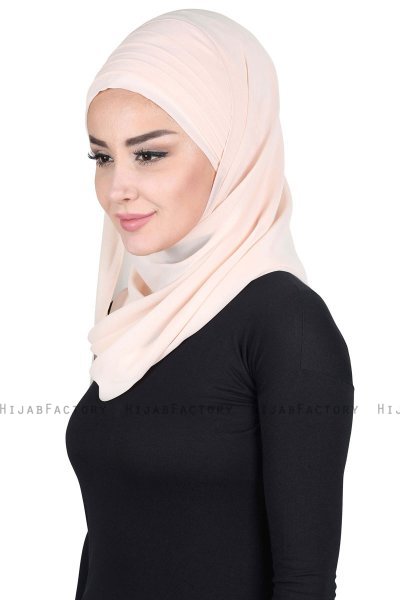 Malin - Beige Praktisk Chiffon Hijab