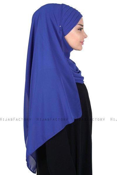 Malin - Blå Praktisk Chiffon Hijab
