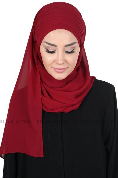 Malin - Bordeaux Praktisk Chiffon Hijab