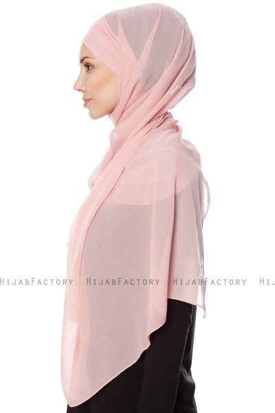 Mehtap - Gammelrosa Praktisk One Piece Chiffon Hijab