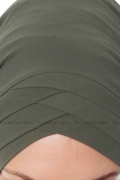 Mehtap - Khaki Praktisk One Piece Chiffon Hijab