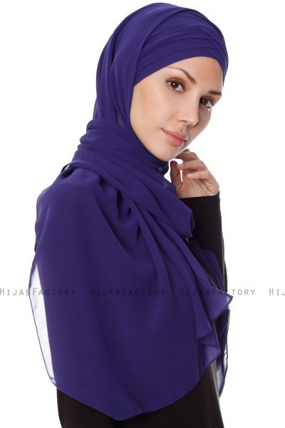 Mehtap - Lilla Praktisk One Piece Chiffon Hijab
