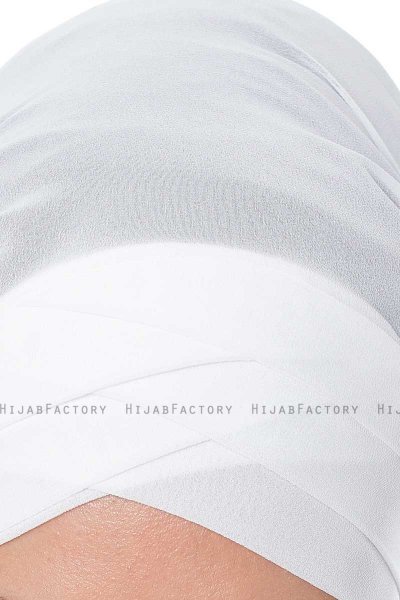 Mehtap - Hvid Praktisk One Piece Chiffon Hijab