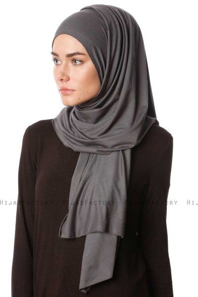 Melek - Anthracite Premium Jersey Hijab - Ecardin