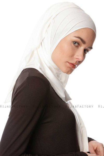 Melek - Creme Premium Jersey Hijab - Ecardin