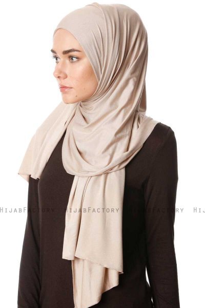 Melek - Lys Taupe Premium Jersey Hijab - Ecardin