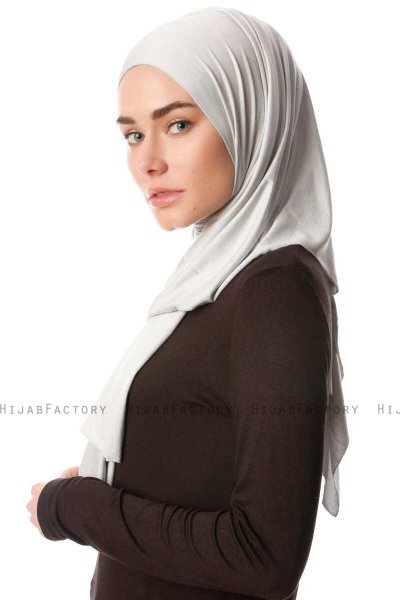 Melek - Lysegrå Premium Jersey Hijab - Ecardin