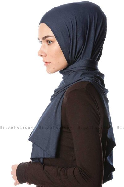 Melek - Marine Blå Premium Jersey Hijab - Ecardin