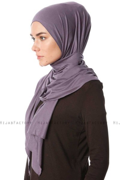 Melek - Mørke Lilla Premium Jersey Hijab - Ecardin