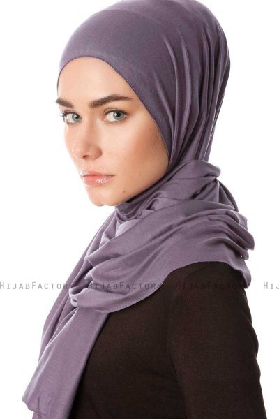 Melek - Mørke Lilla Premium Jersey Hijab - Ecardin