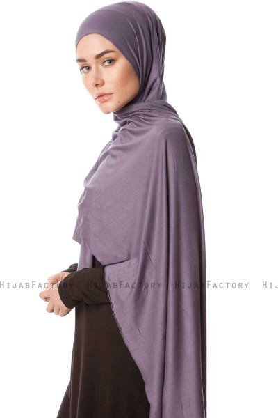Melek - Mørke Lilla Premium Jersey Hijab - Ecardin