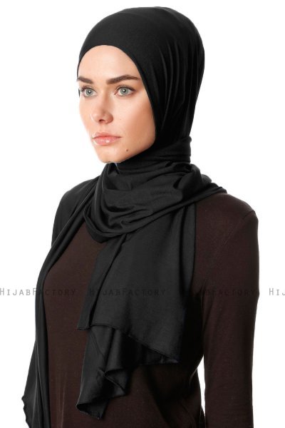 Melek - Sort Premium Jersey Hijab - Ecardin