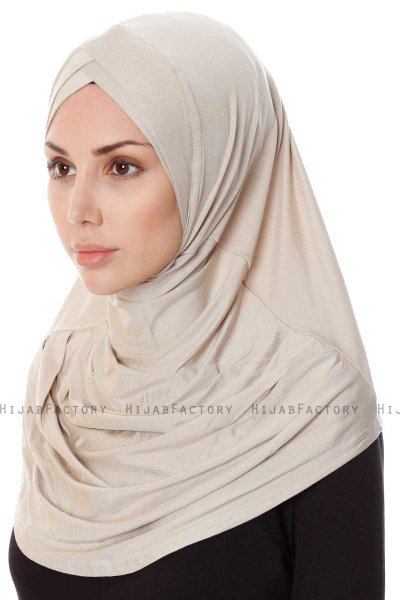 Mia - Lys Taupe One-Piece Al Amira Hijab - Ecardin