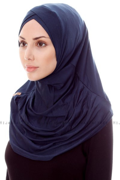 Mia - Marine Blå One-Piece Al Amira Hijab - Ecardin