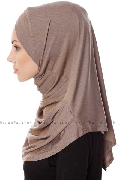 Mia - Mørk Taupe One-Piece Al Amira Hijab - Ecardin
