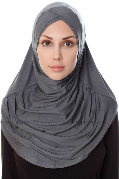 Mia - Mørkegrå Sort One-Piece Al Amira Hijab - Ecardin