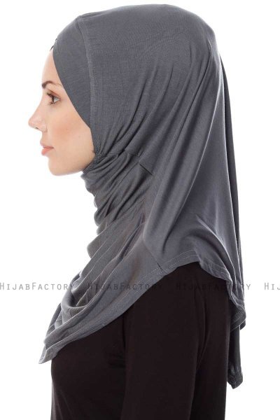 Mia - Mørkegrå Sort One-Piece Al Amira Hijab - Ecardin