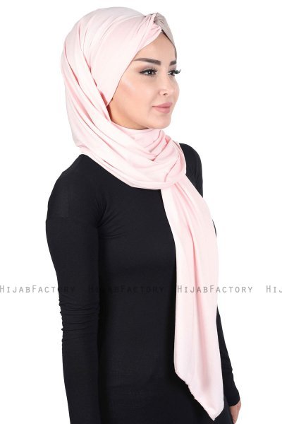 Mikaela - Gammelrosa & Taupe Praktisk Bumuld Hijab