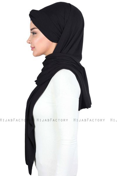 Mikaela - Sort & Blå Praktisk Bumuld Hijab
