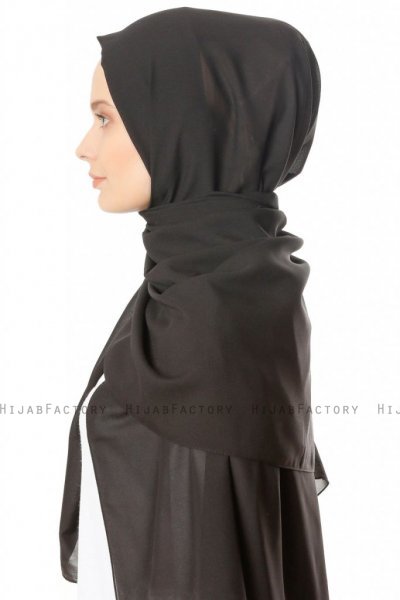 Milana Svart Chiffon Hijab Sjal Sehr-i Sal 400126-4