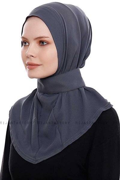 Narin - Anthracite Praktisk One Piece Crepe Hijab