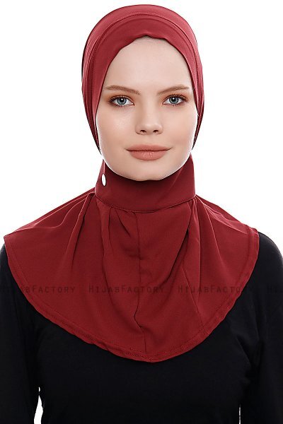 Narin - Bordeaux Praktisk One Piece Crepe Hijab