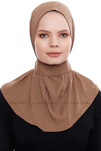 Narin - Brun Praktisk One Piece Crepe Hijab