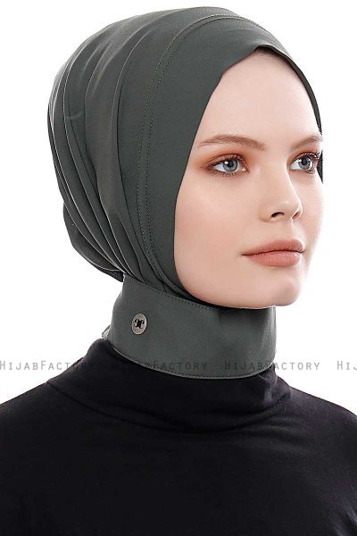 Narin - Khaki Praktisk One Piece Crepe Hijab