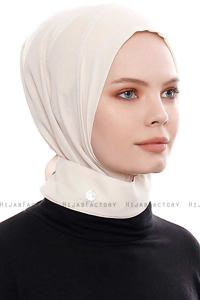Narin - Lys Beige Praktisk One Piece Crepe Hijab