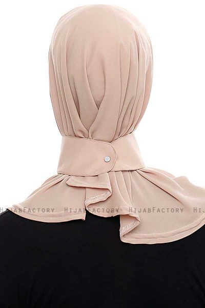 Narin - Lys Karamell Praktisk One Piece Crepe Hijab