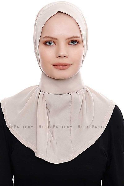 Narin - Lys Taupe Praktisk One Piece Crepe Hijab