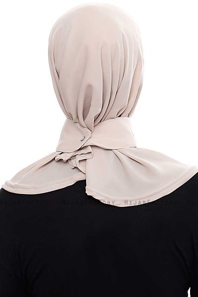 Narin - Lys Taupe Praktisk One Piece Crepe Hijab