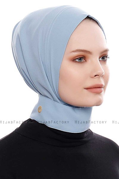 Narin - Lyseblå Praktisk One Piece Crepe Hijab