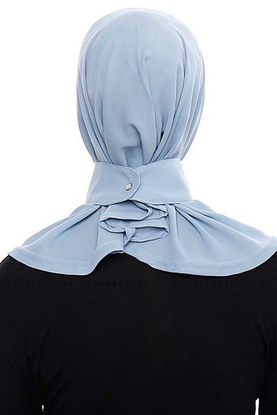 Narin - Lyseblå Praktisk One Piece Crepe Hijab